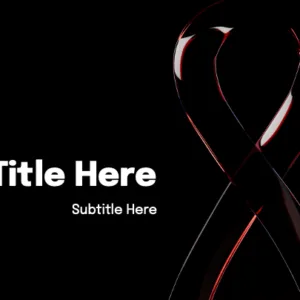 Red glass ribbon with translucent glow on black background, abstract design for title overlay
